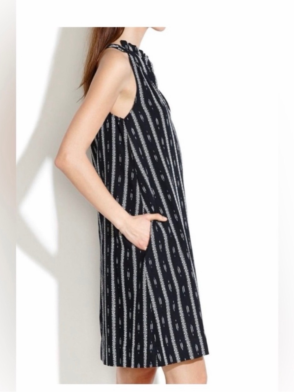 Madewell Black Striped Halter Mini Dress